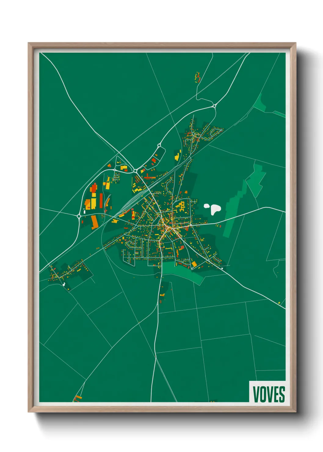 Une affiche de carte sur Voves