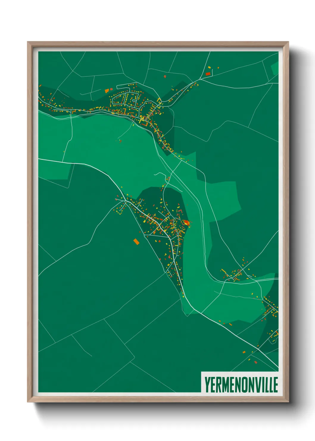 Une affiche de carte sur Yermenonville