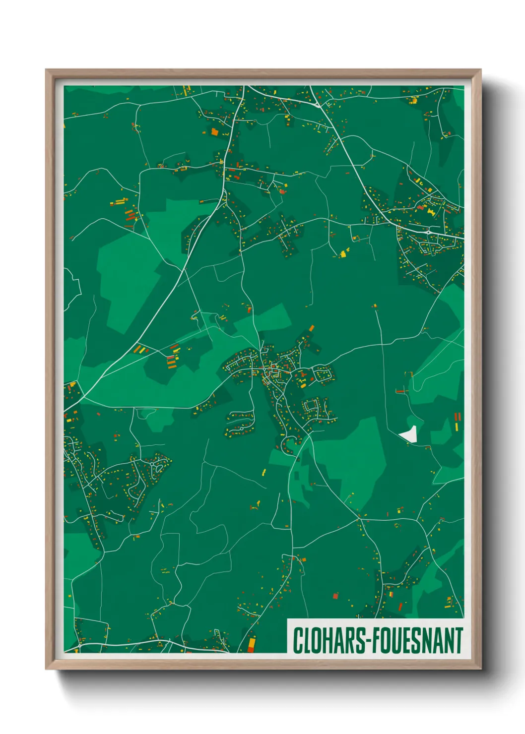 Une affiche de carte sur Clohars-Fouesnant