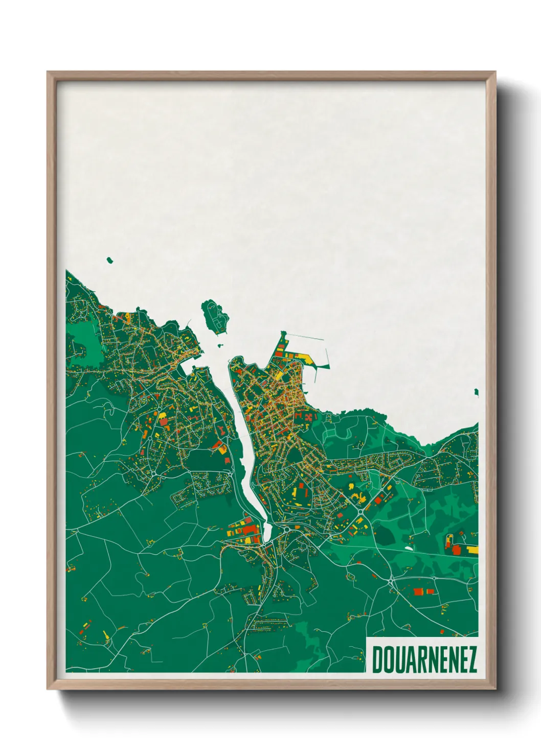 Une affiche de carte sur Douarnenez