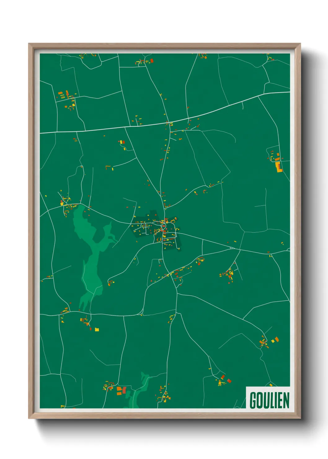 Une affiche de carte sur Goulien