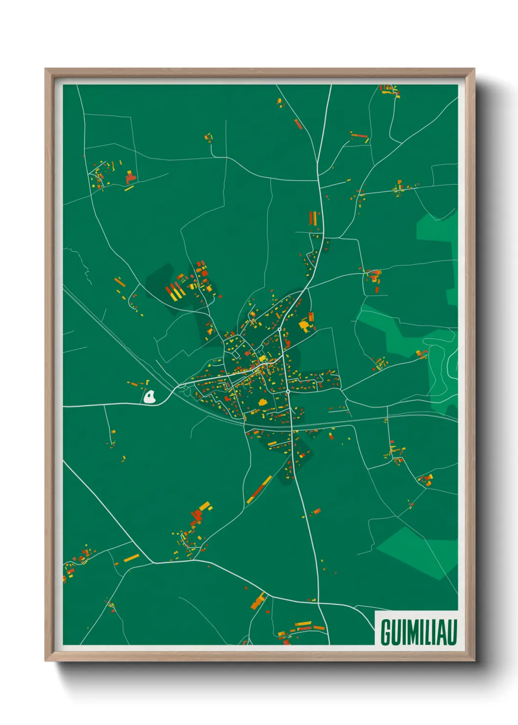 Une affiche de carte sur Guimiliau