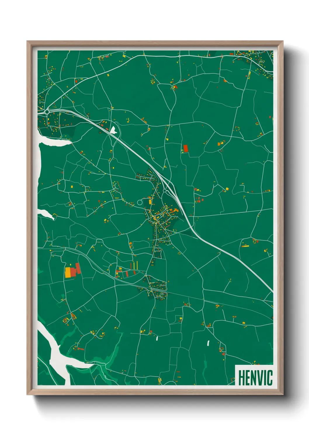 Une affiche de carte sur Henvic