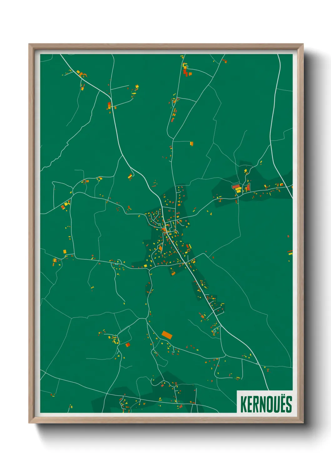Une affiche de carte sur Kernouës