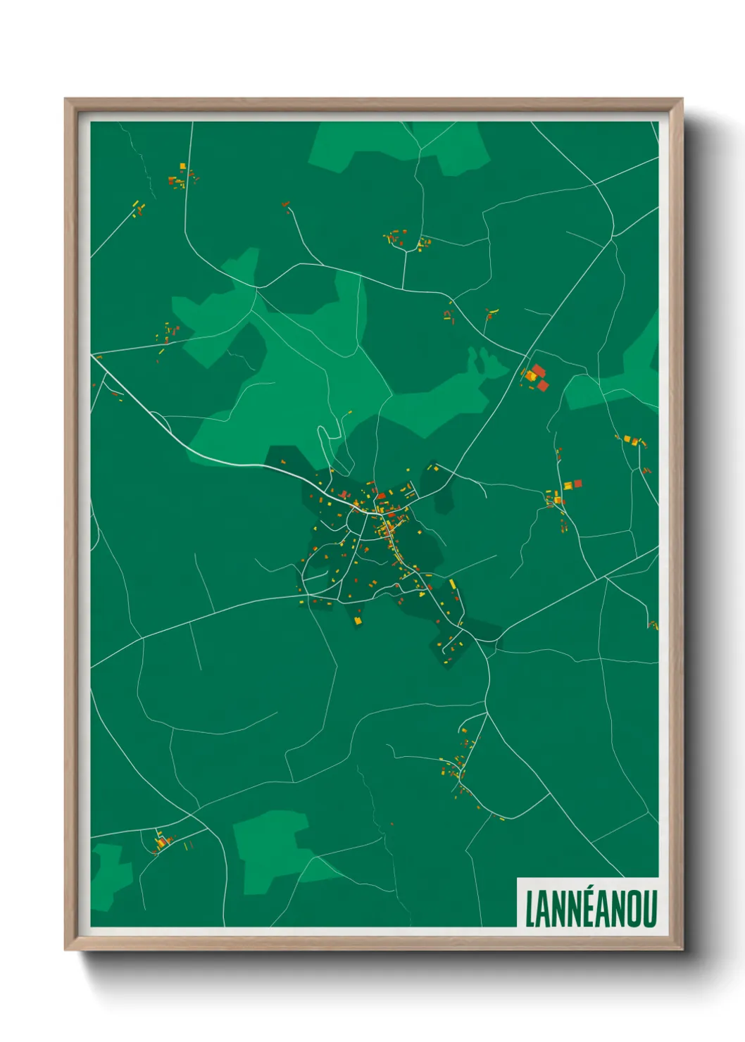 Une affiche de carte sur Lannéanou