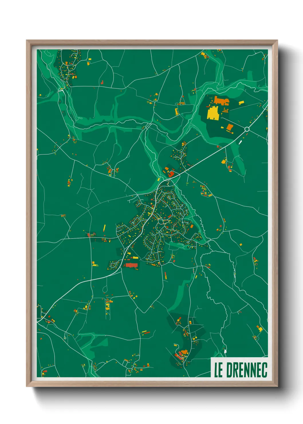 Une affiche de carte sur Le Drennec