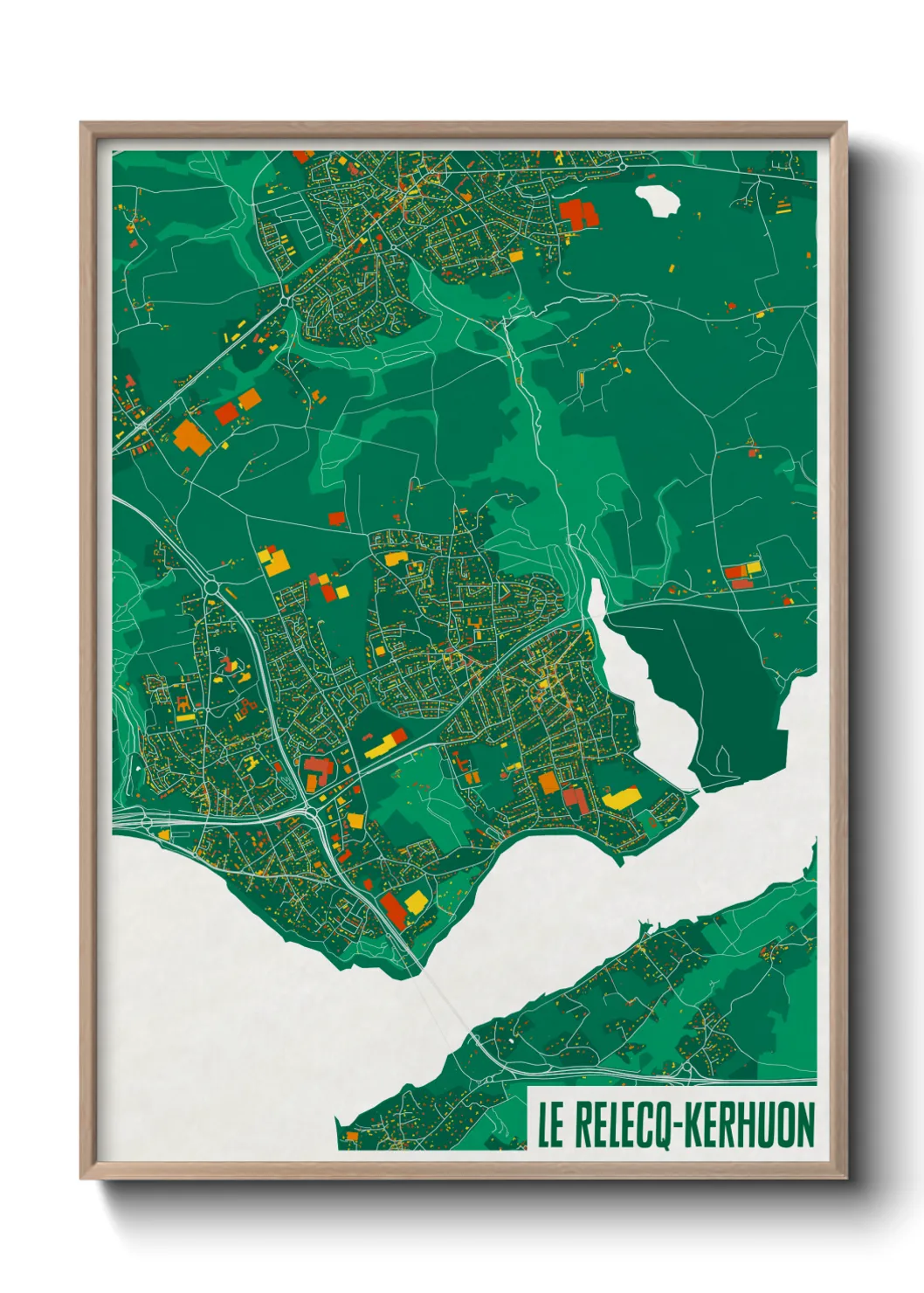 Une affiche de carte sur Le Relecq-Kerhuon