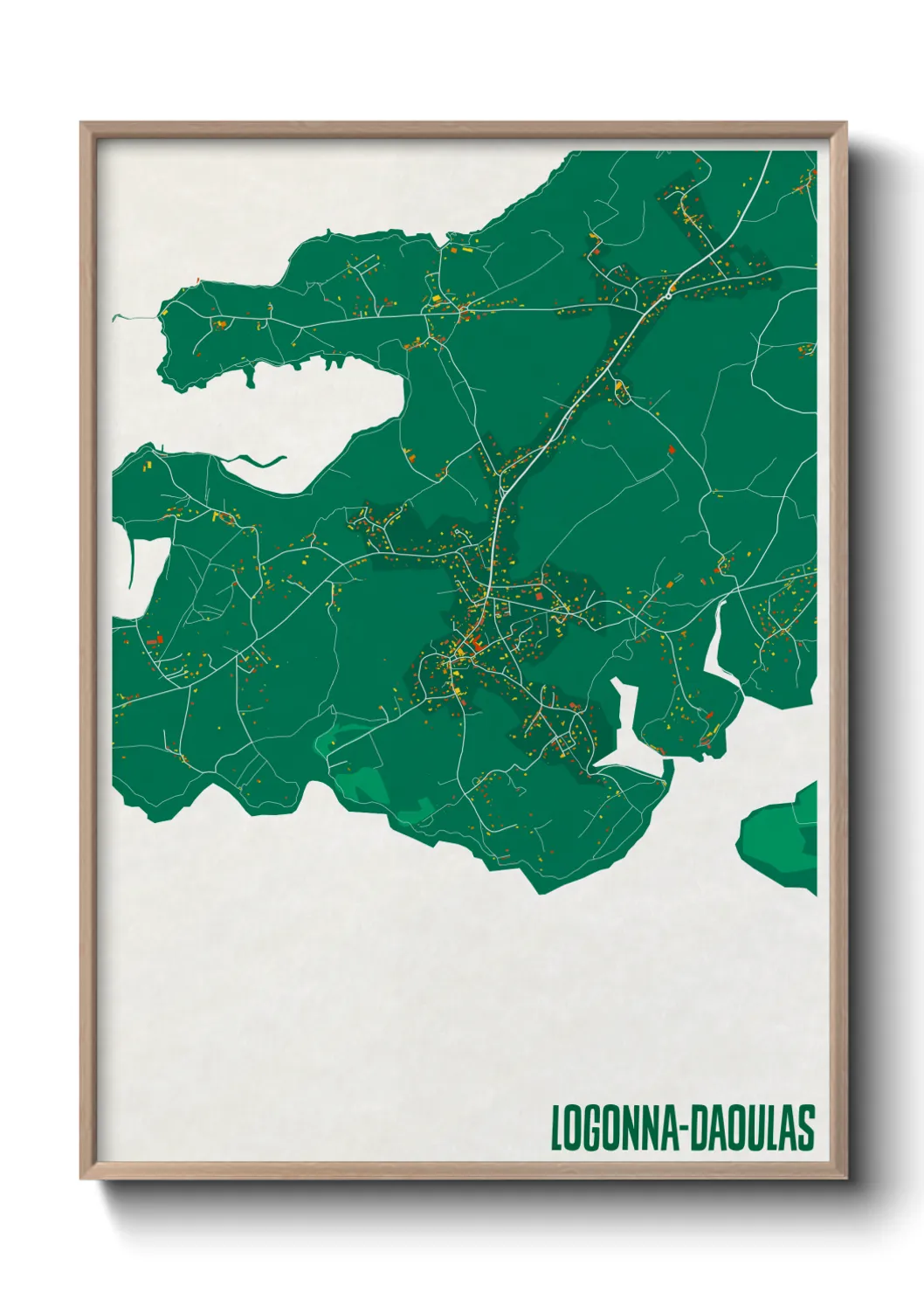 Une affiche de carte sur Logonna-Daoulas