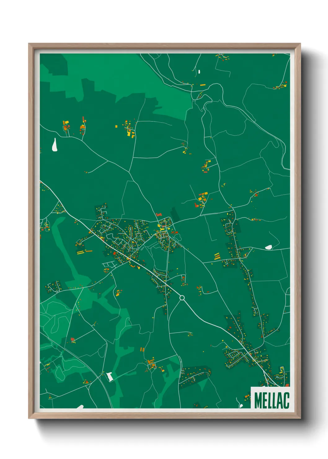 Une affiche de carte sur Mellac