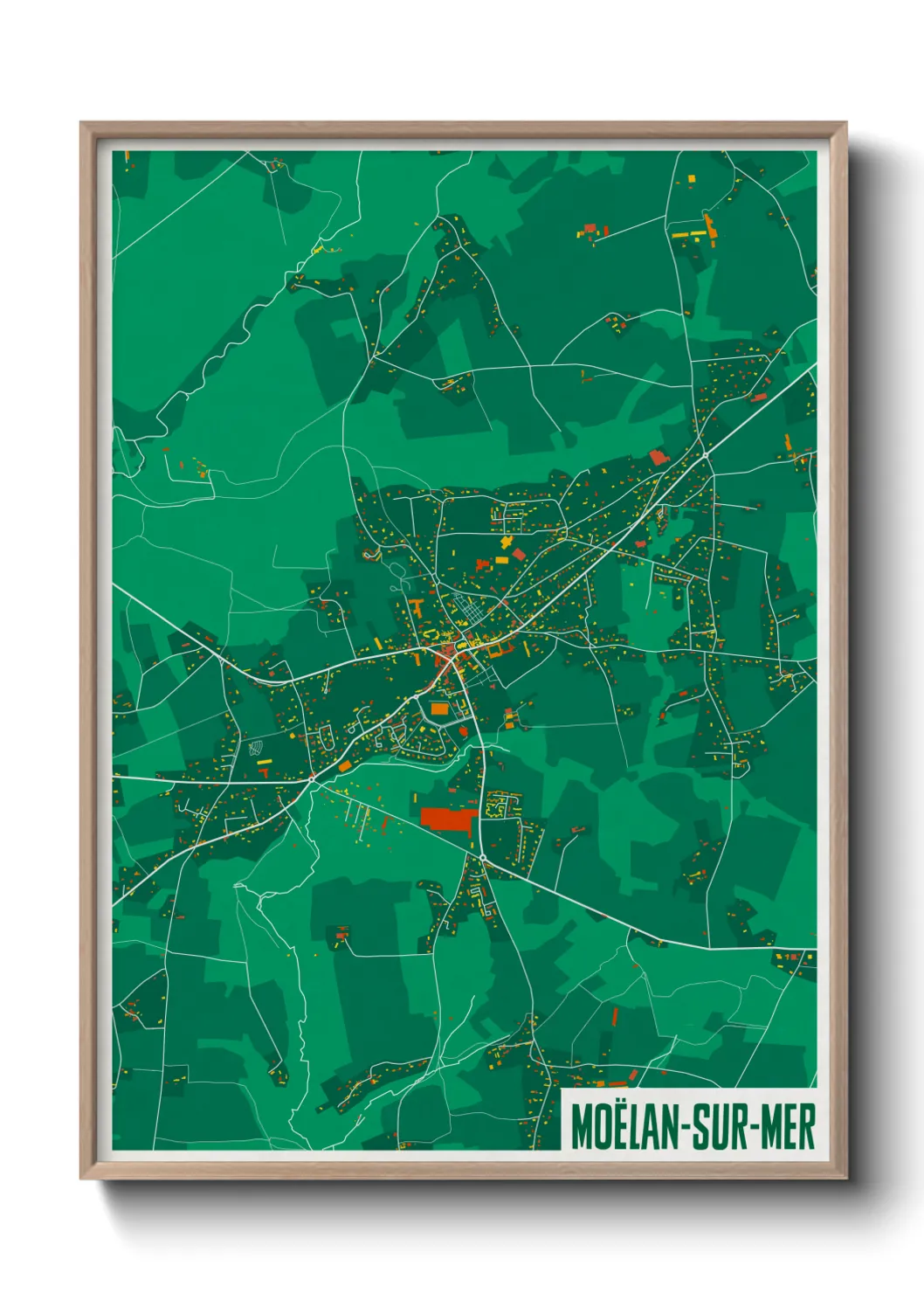 Une affiche de carte sur Moëlan-sur-Mer