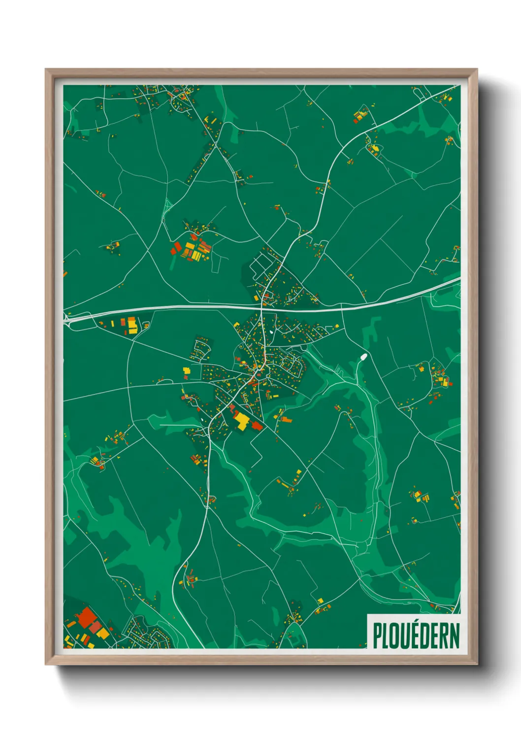 Une affiche de carte sur Plouédern