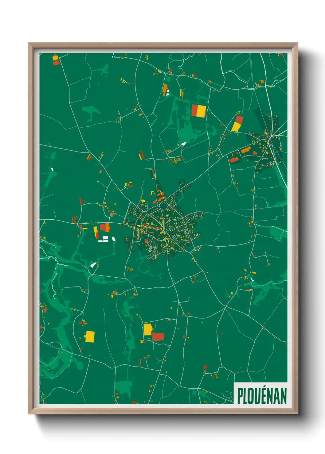 Une affiche de carte sur Plouénan