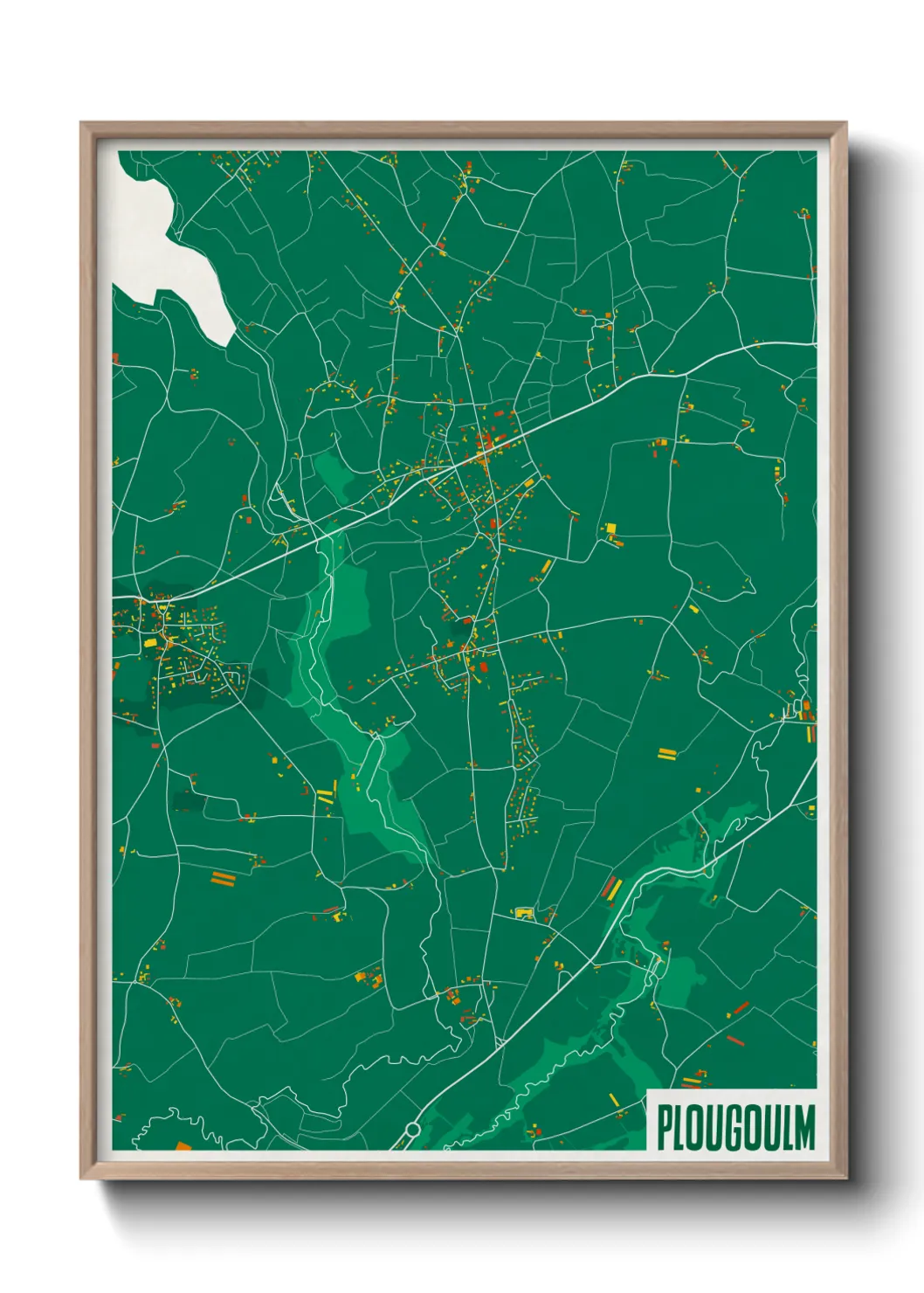 Une affiche de carte sur Plougoulm