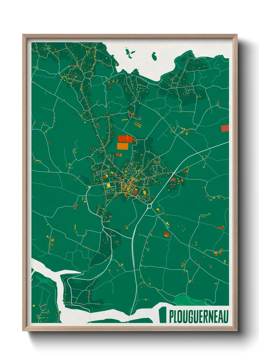 Une affiche de carte sur Plouguerneau