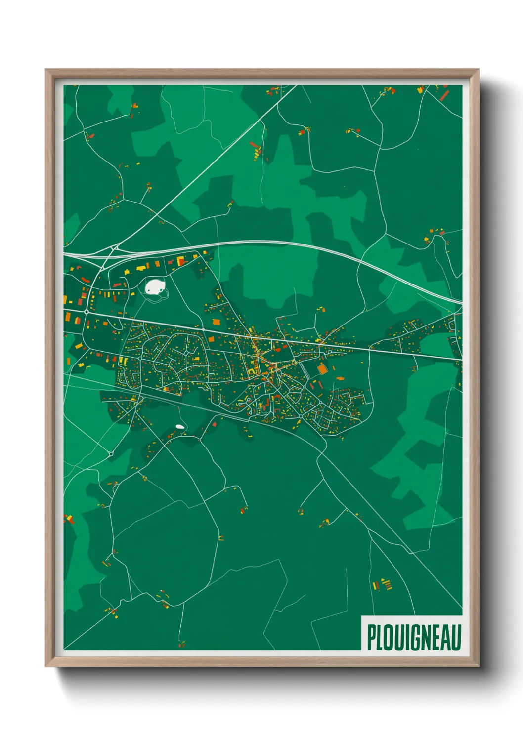 Une affiche de carte sur Plouigneau