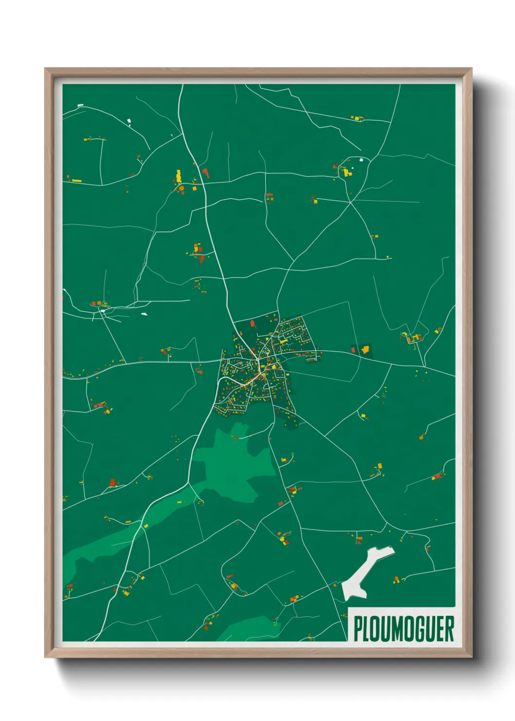 Une affiche de carte sur Ploumoguer