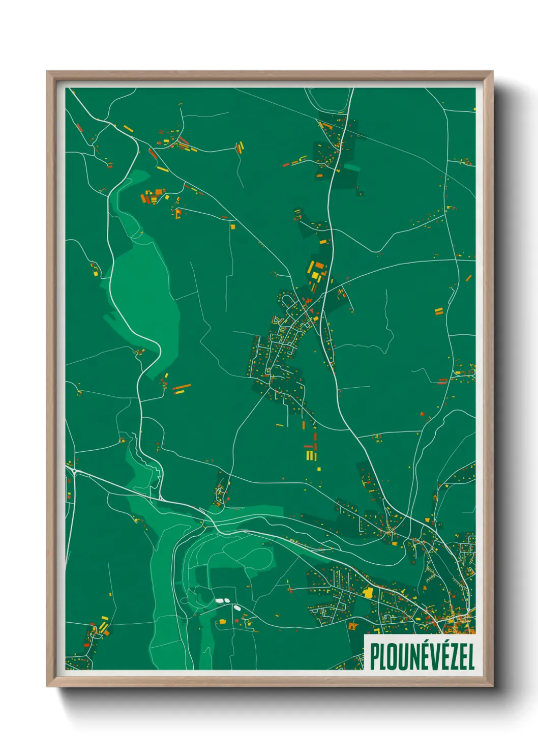 Une affiche de carte sur Plounévézel