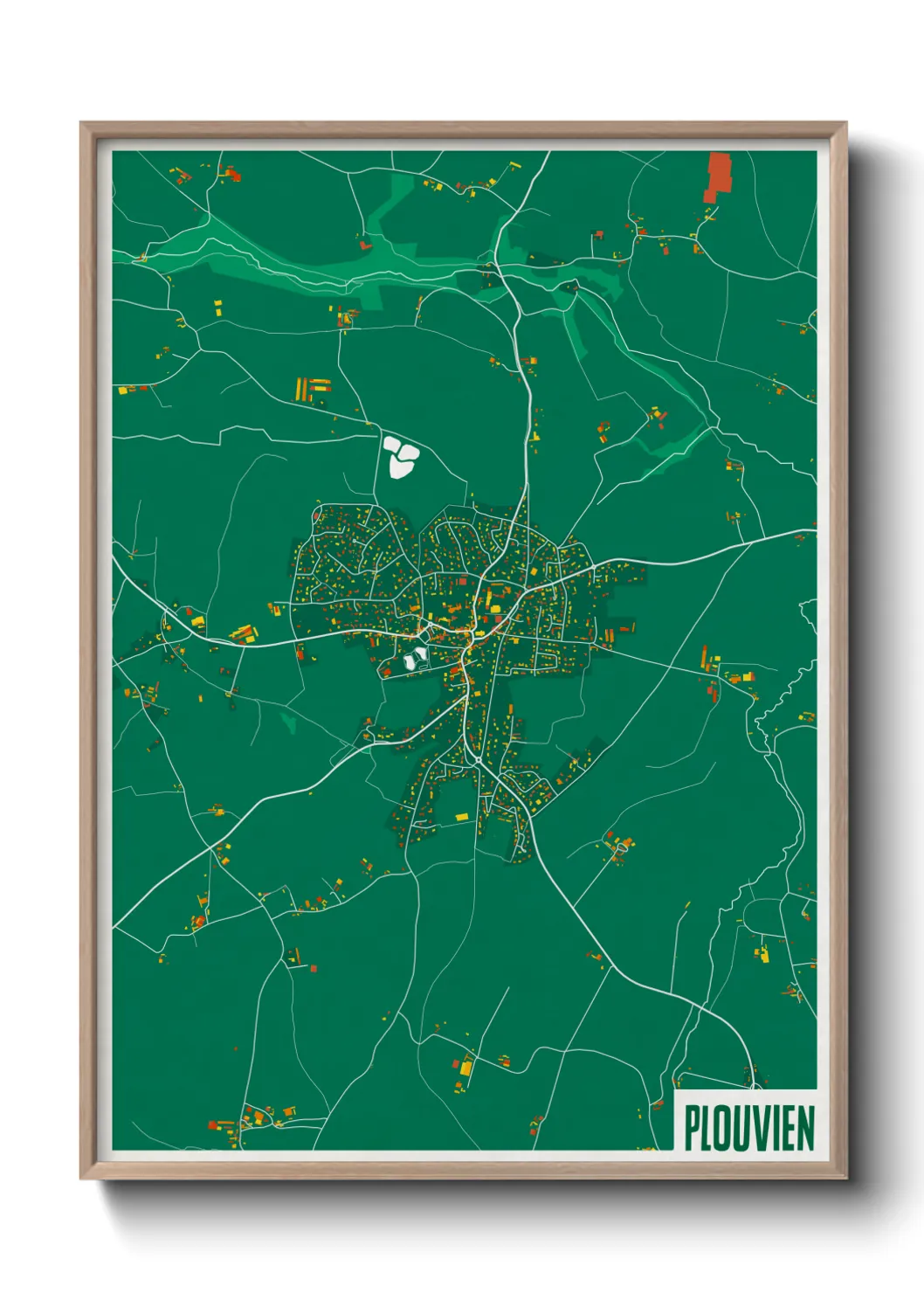 Une affiche de carte sur Plouvien