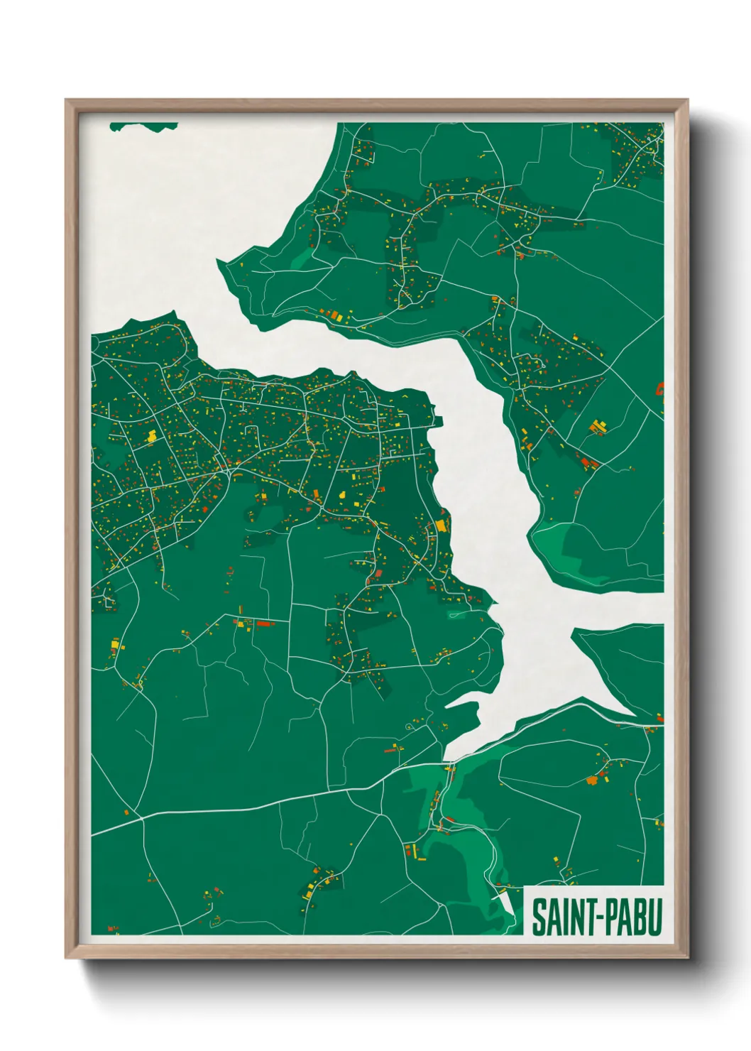 Une affiche de carte sur Saint-Pabu