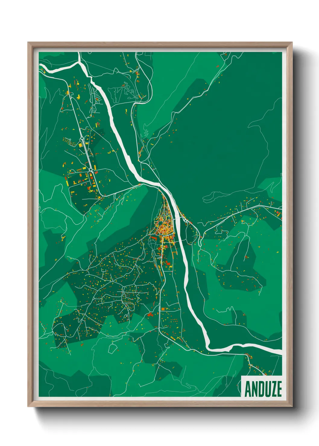 Une affiche de carte sur Anduze