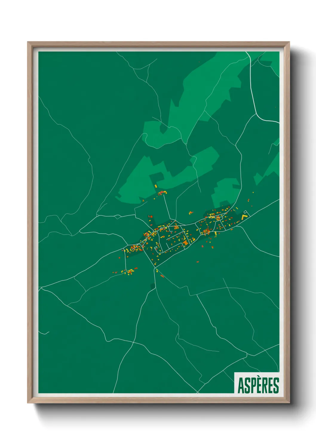 Une affiche de carte sur Aspères