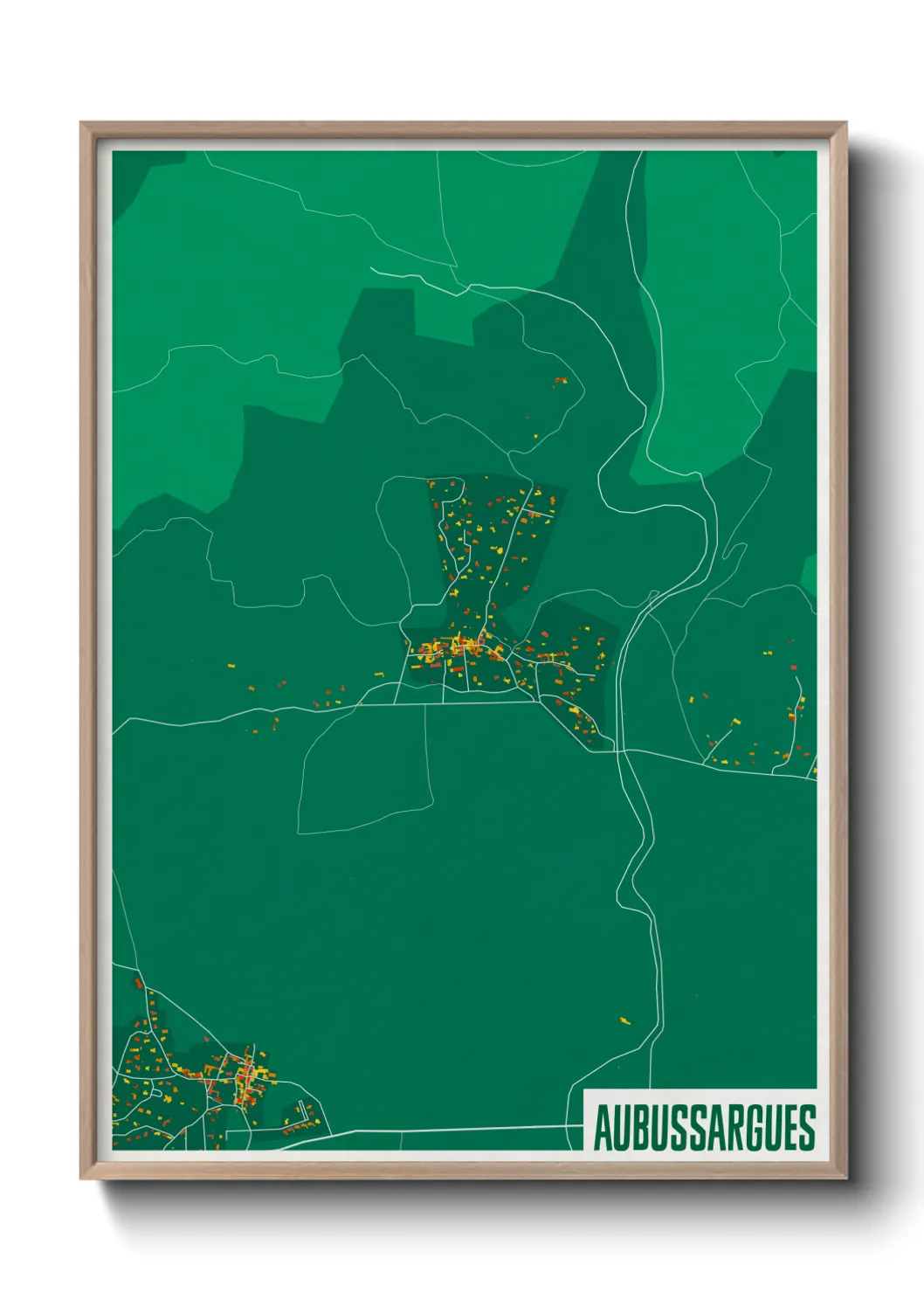 Une affiche de carte sur Aubussargues