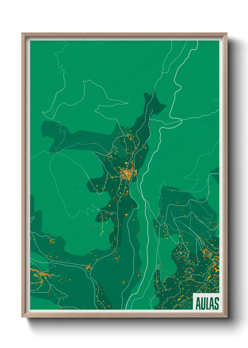 Une affiche de carte sur Aulas