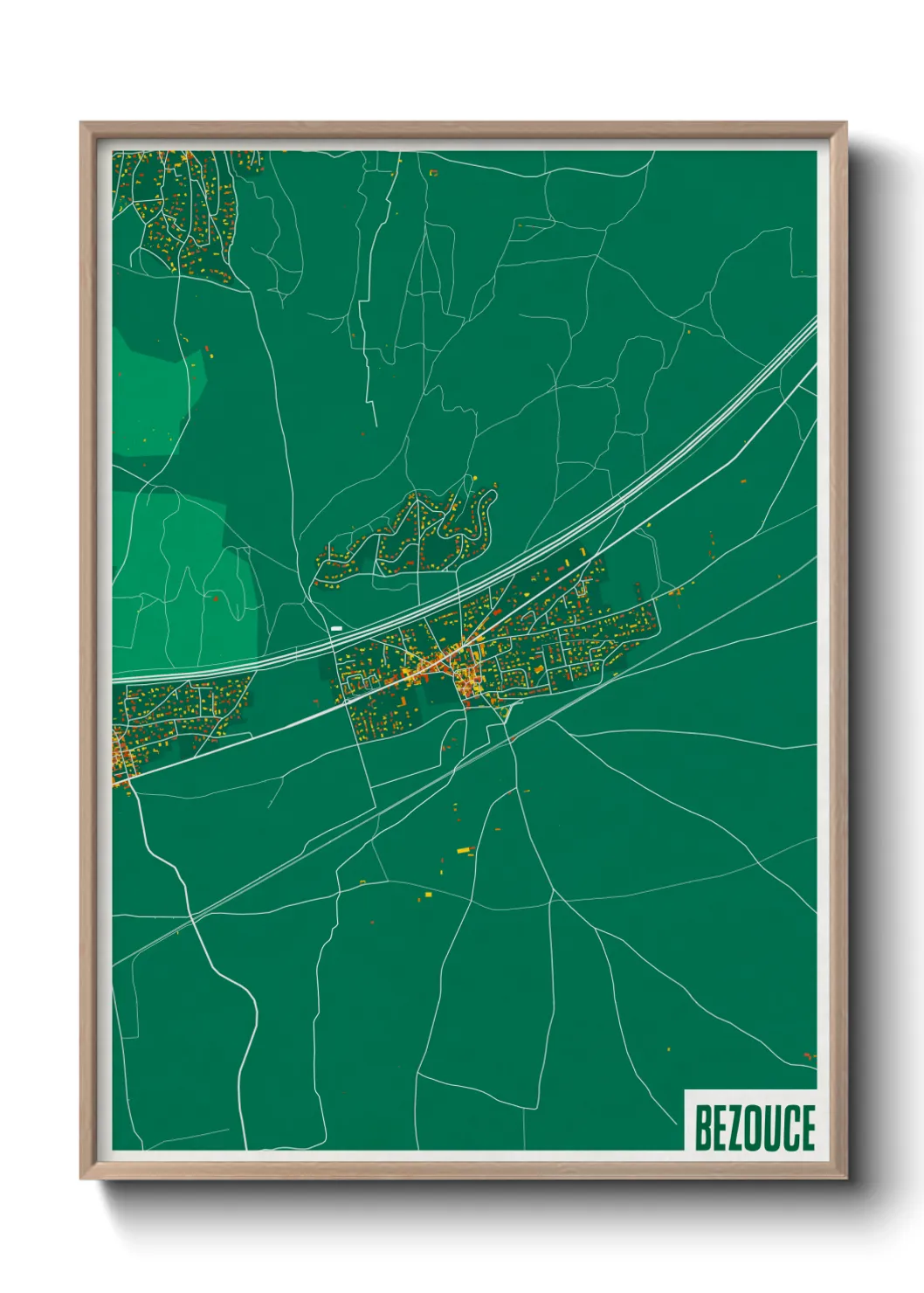 Une affiche de carte sur Bezouce