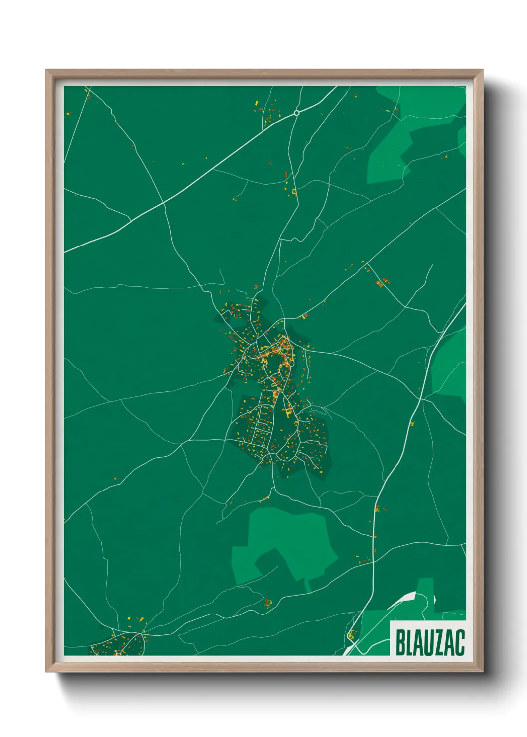 Une affiche de carte sur Blauzac