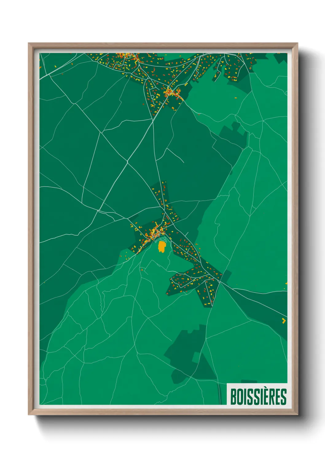 Une affiche de carte sur Boissières