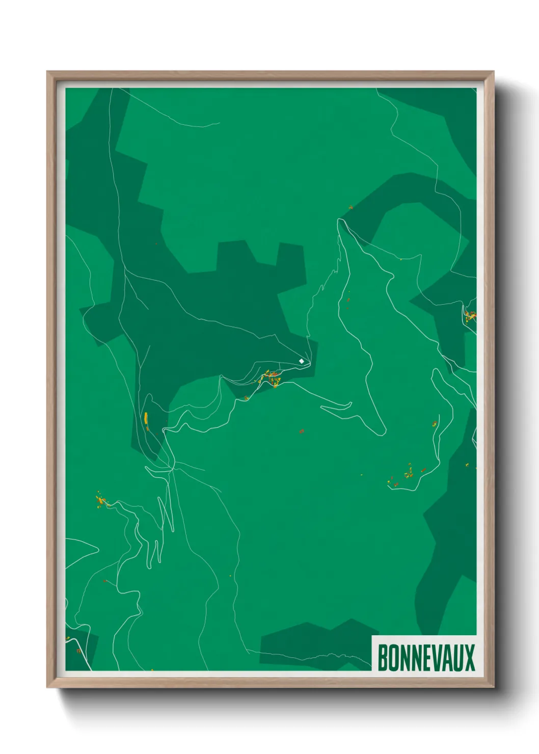 Une affiche de carte sur Bonnevaux