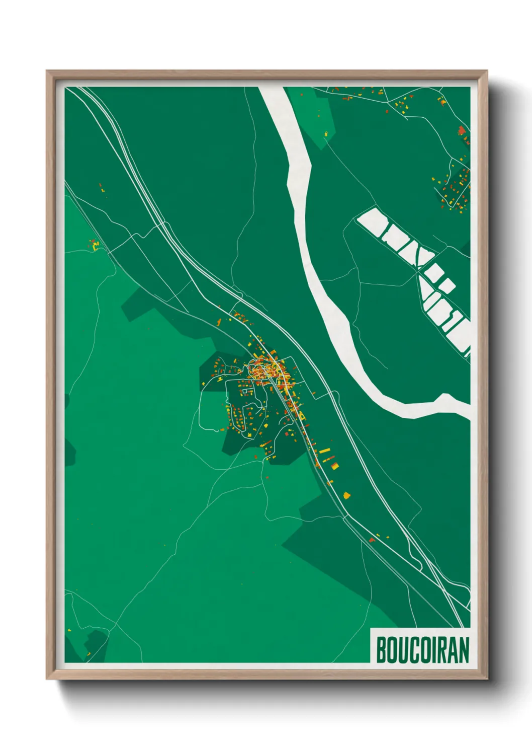 Une affiche de carte sur Boucoiran