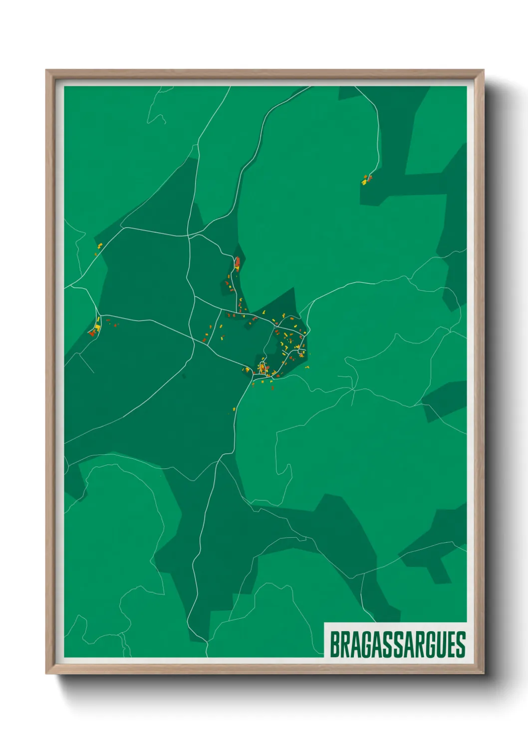 Une affiche de carte sur Bragassargues