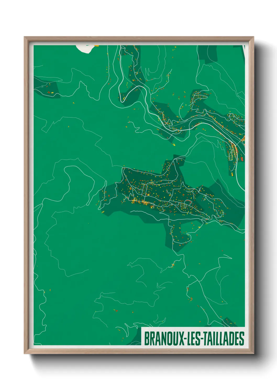 Une affiche de carte sur Branoux-les-Taillades