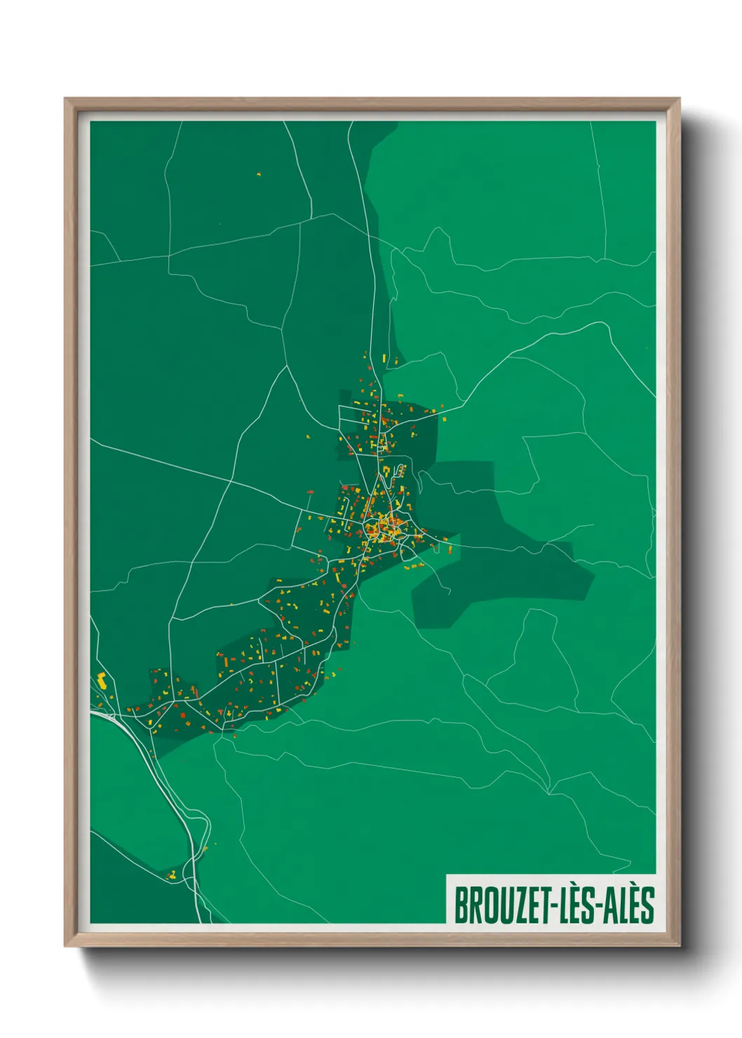 Une affiche de carte sur Brouzet-lès-Alès