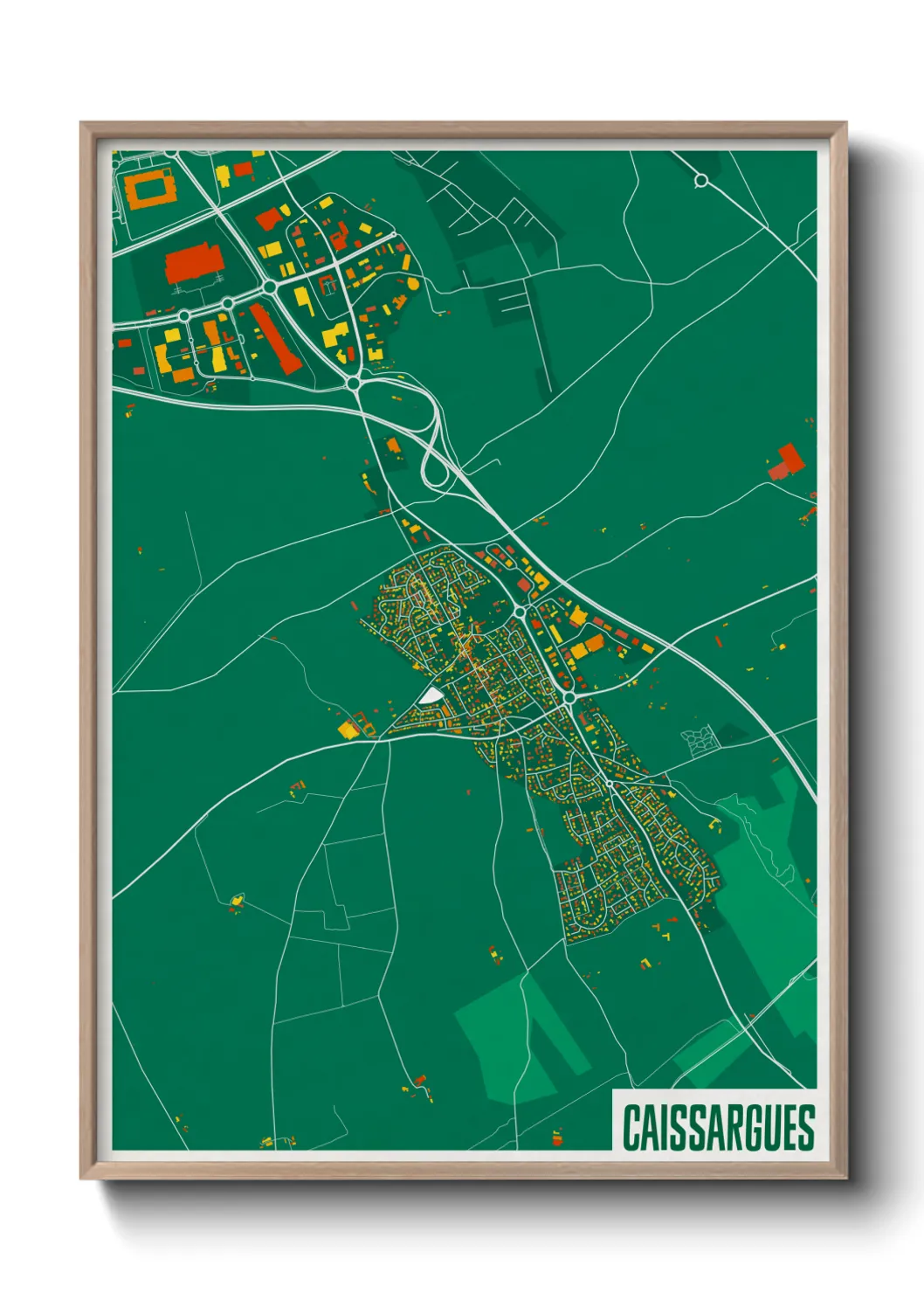 Une affiche de carte sur Caissargues