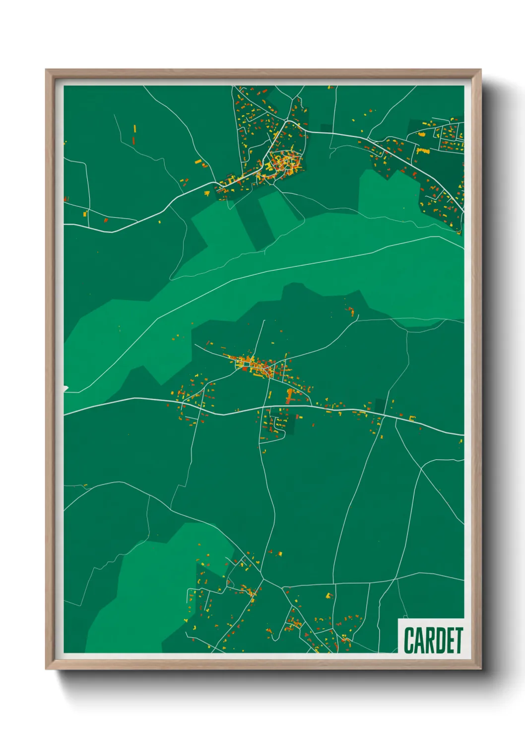 Une affiche de carte sur Cardet