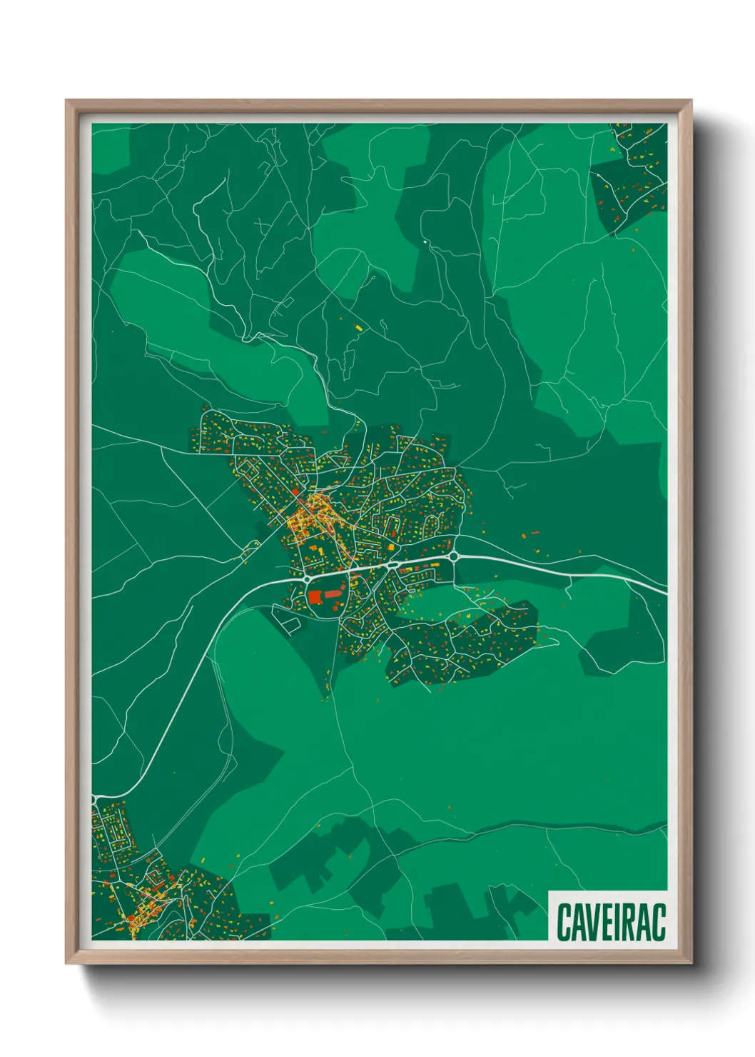 Une affiche de carte sur Caveirac
