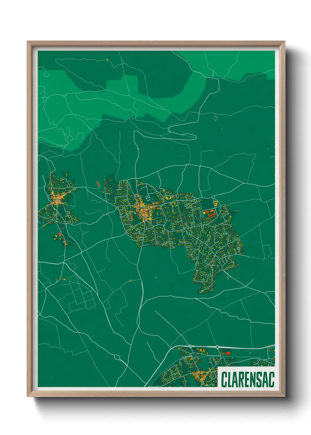 Une affiche de carte sur Clarensac