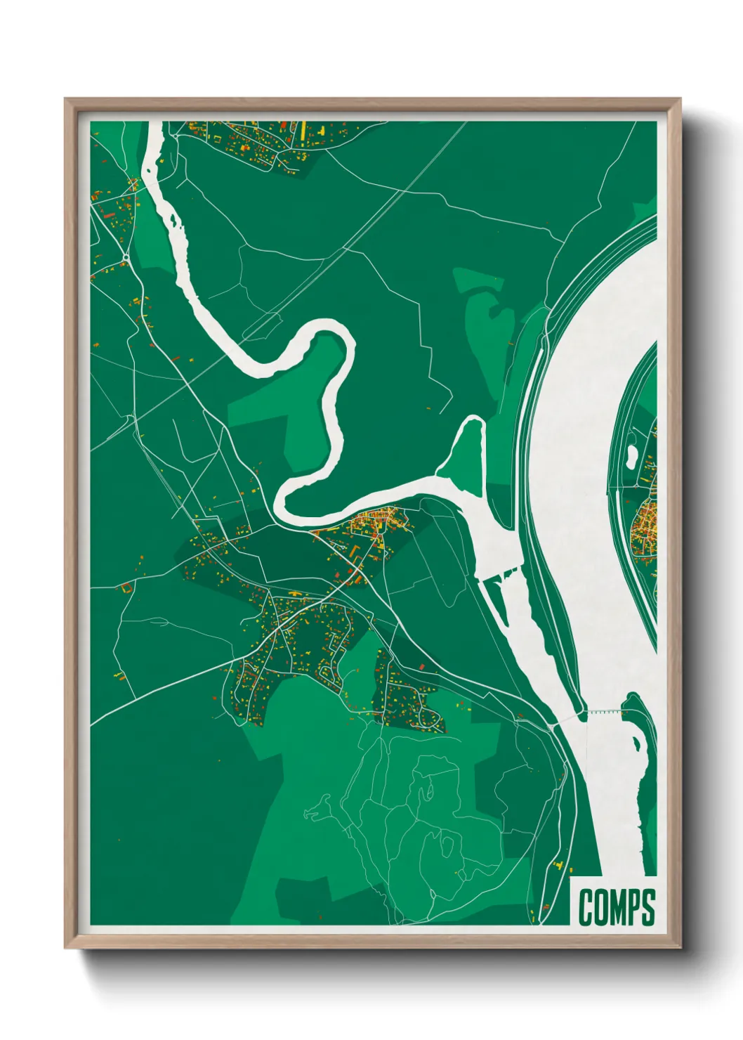 Une affiche de carte sur Comps