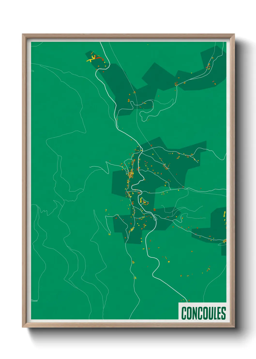 Une affiche de carte sur Concoules
