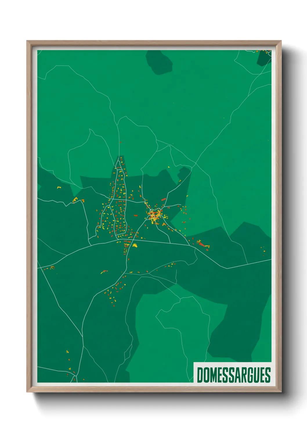 Une affiche de carte sur Domessargues