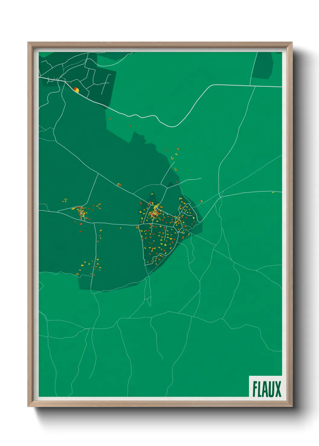 Une affiche de carte sur Flaux