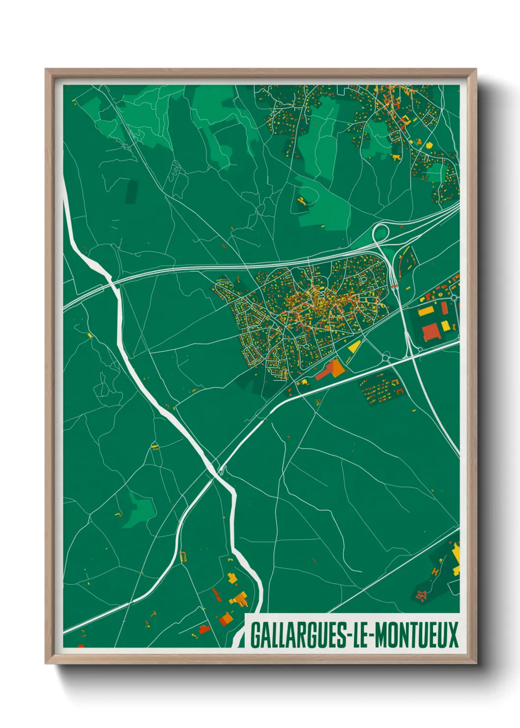 Une affiche de carte sur Gallargues-le-Montueux