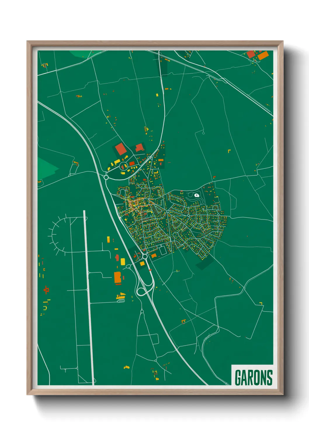 Une affiche de carte sur Garons
