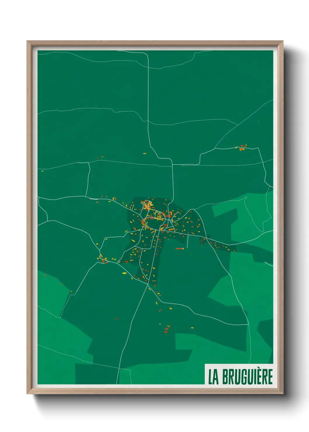 Une affiche de carte sur La Bruguière