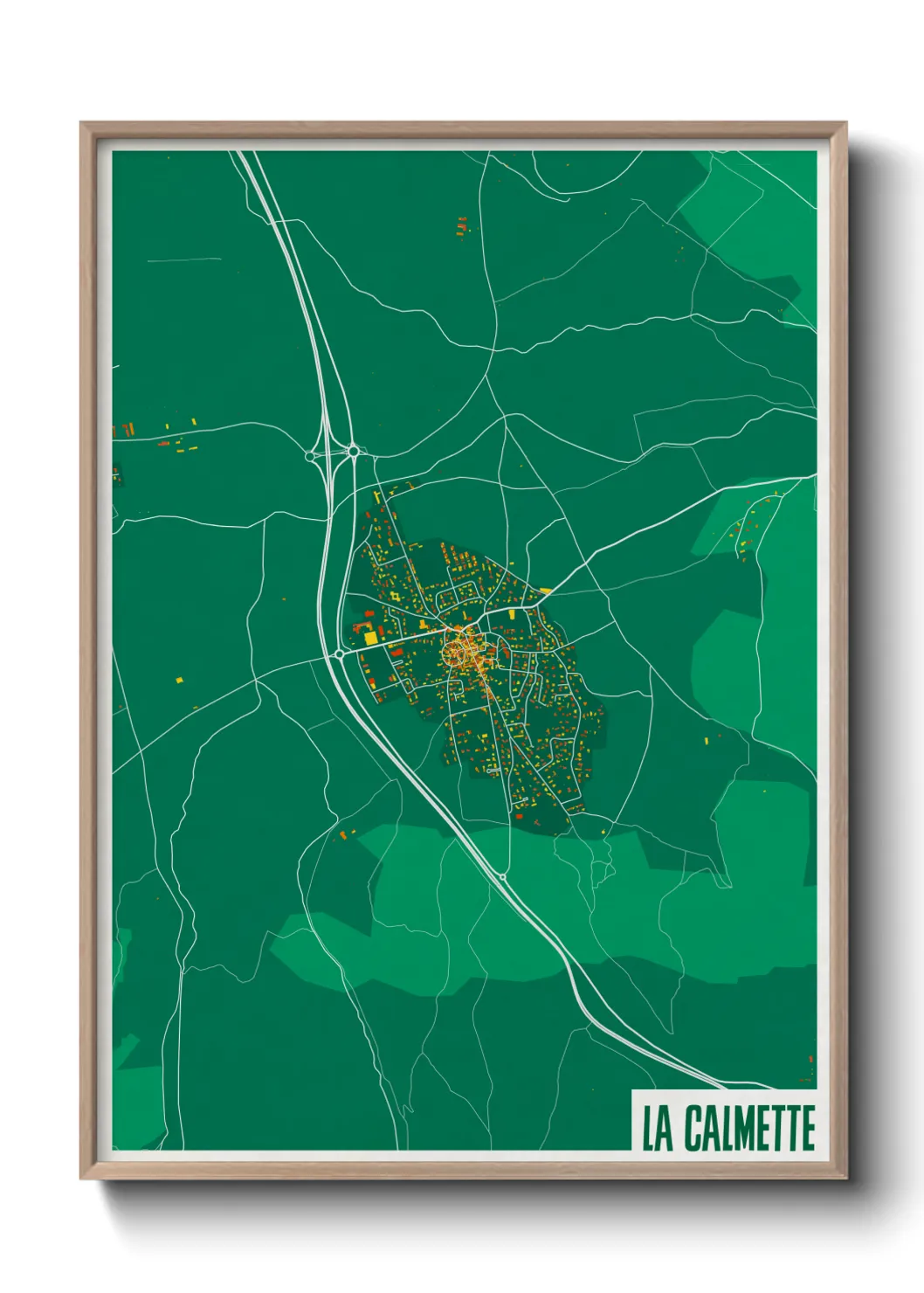 Une affiche de carte sur La Calmette