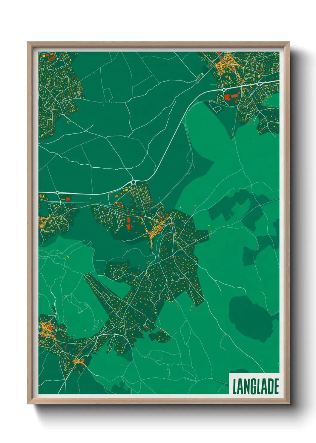 Une affiche de carte sur Langlade