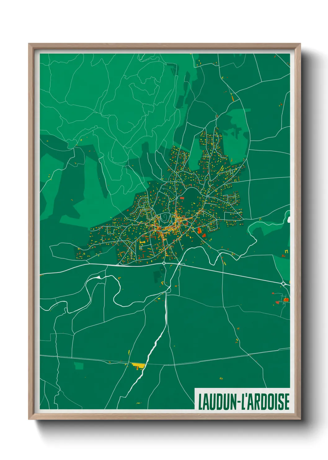 Une affiche de carte sur Laudun-l'Ardoise