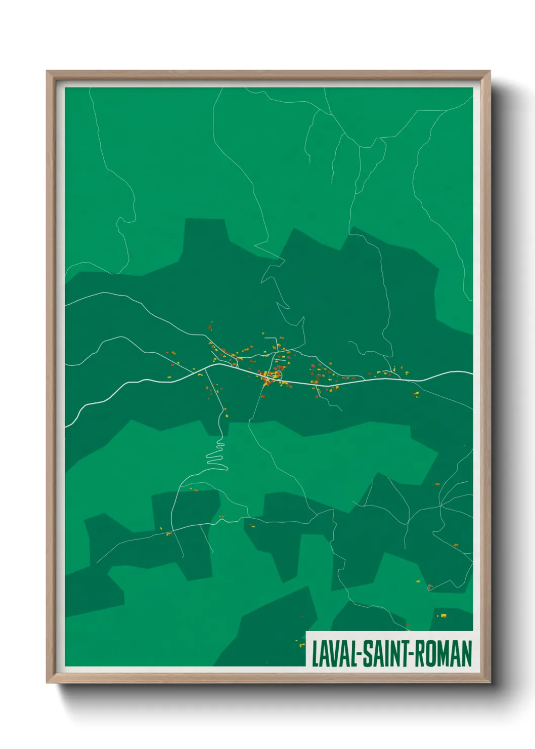 Une affiche de carte sur Laval-Saint-Roman